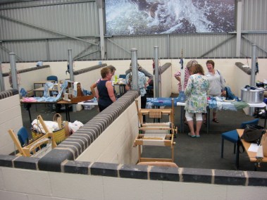 Shibori Techniques was in the equine therapy center with 2 work stations per stall